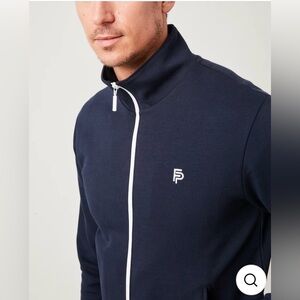 NWT Flint Park Men's Navy Sustainable Tennis Court Full Zip Pockets Jacket Sport